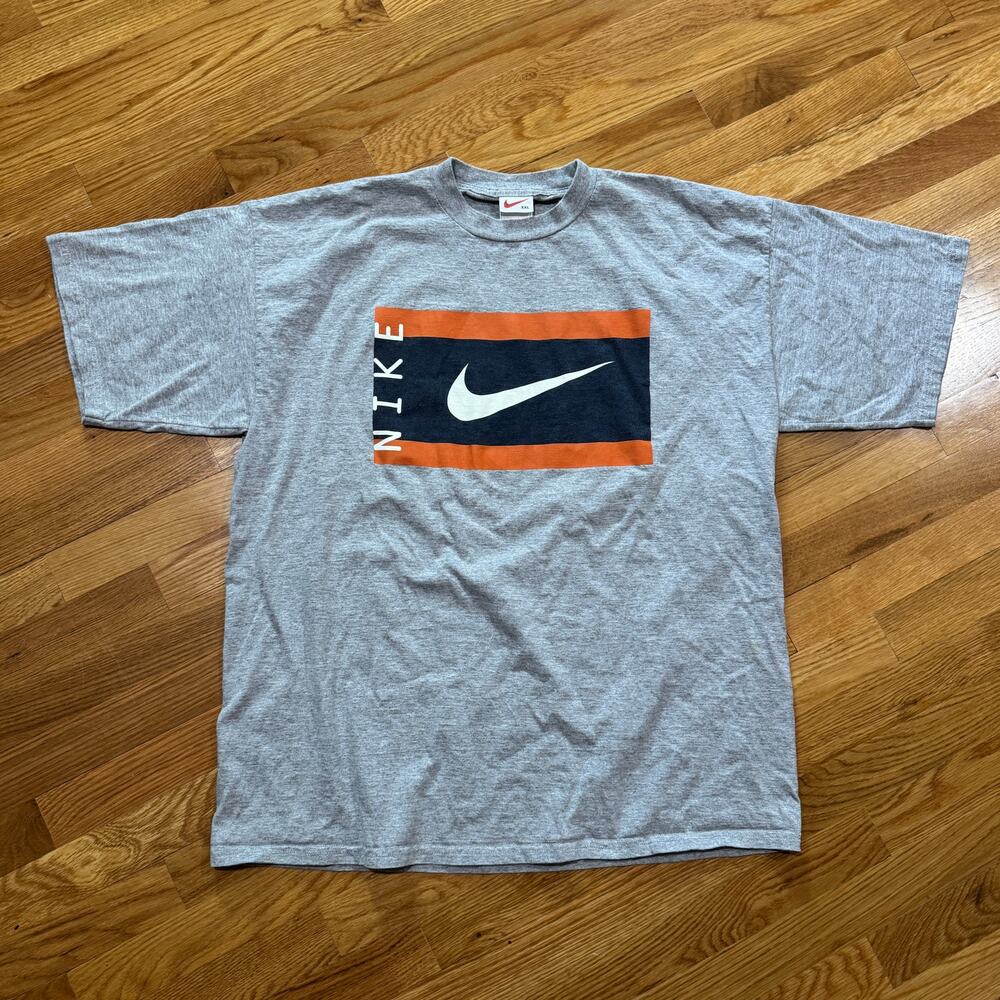 Vintage Nike T-Shirt Men's XXL Grey Short Sleeve 90's White Tag
